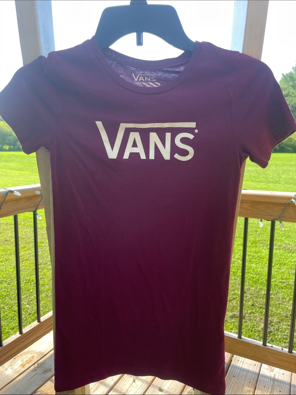 Vans Women's Burgundy Short-Sleeve Logo Tee